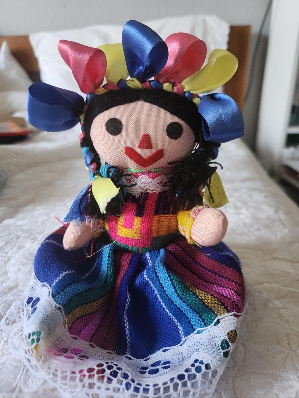 Handmade in Mexico 🇲🇽 Multicolor Girls' Fabric Doll - Blue Dress